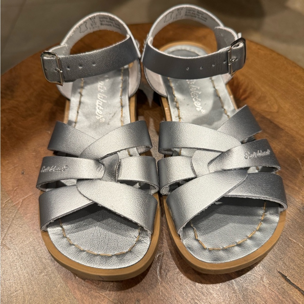 Like New Saltwater Sandals by Hoy in Silver